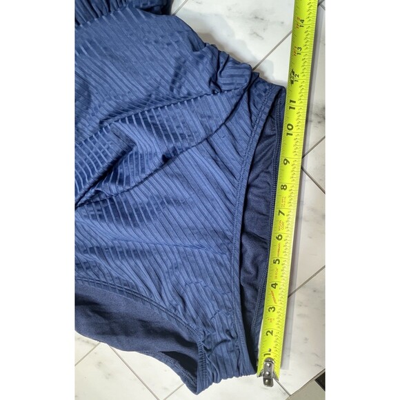 Ellen Tracy One Piece Swimsuit Navy Sz 14 Ruching Beach Coastal Resort Wear - Picture 7 of 10